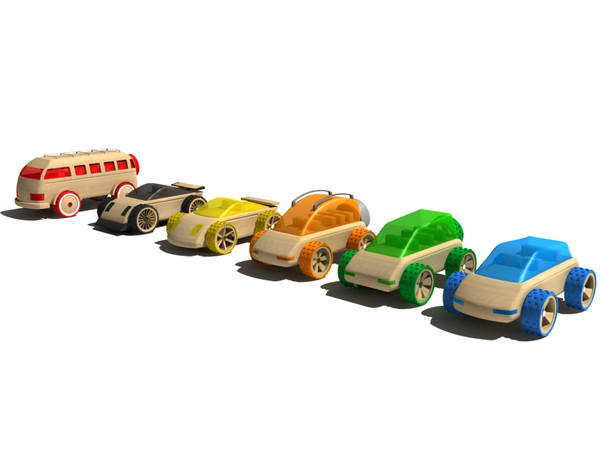 toy car 3d model - Wooden toy car coollection... by gile.073